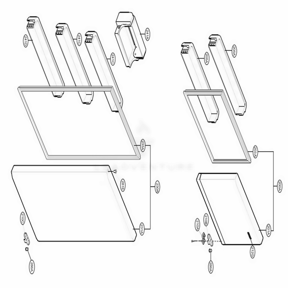Door Parts Diagram and Parts List for LTCS20220B AWBCNA1 LG Refrigerator