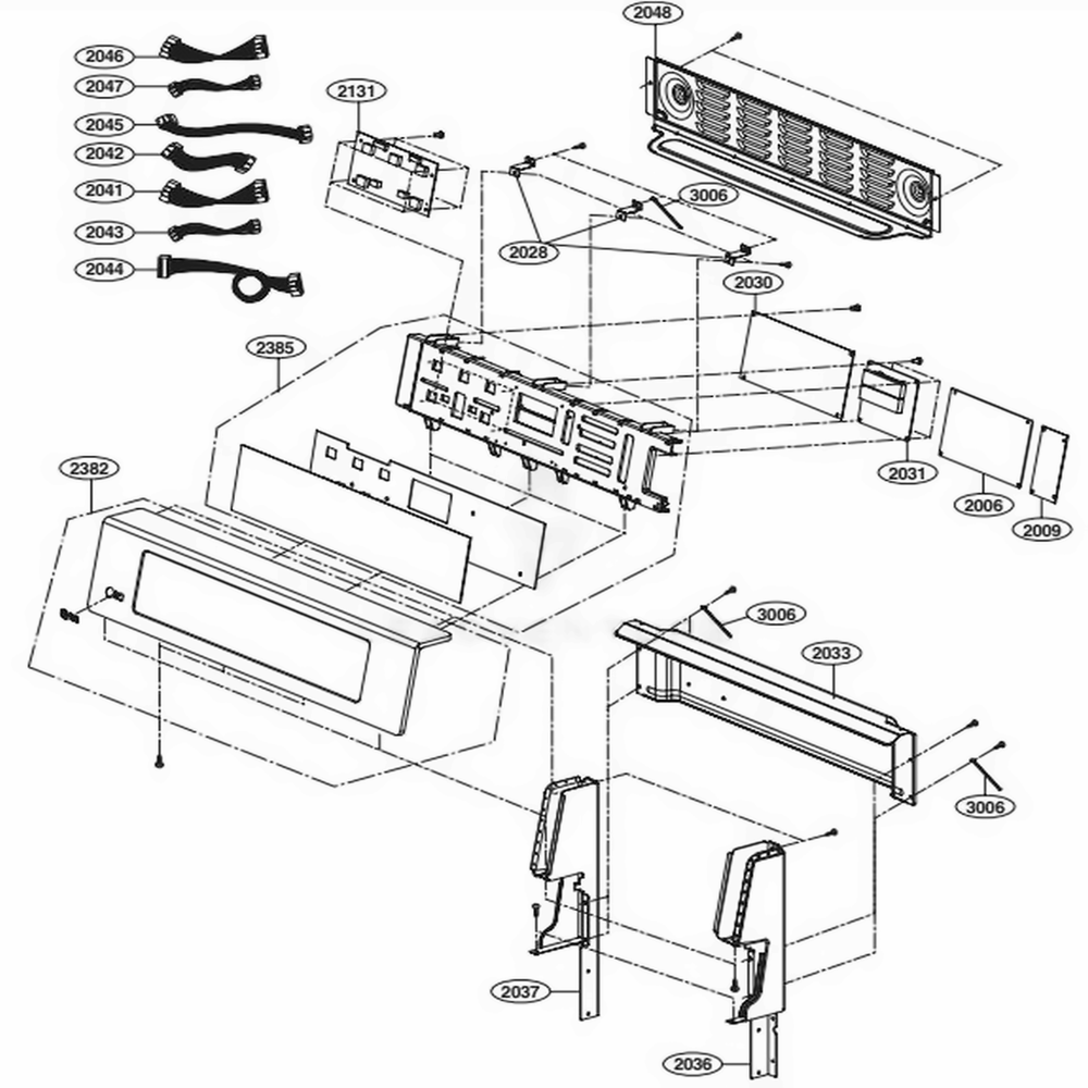 Controller Parts Diagram and Parts List for LDE3035ST FSTLLGA LG Range
