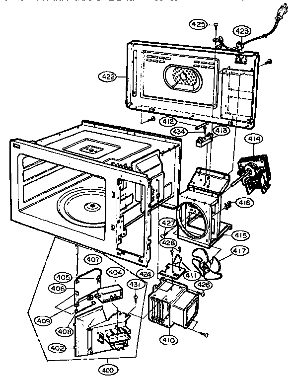Oven Diagram and Parts List for MH-1353M  LG Microwave
