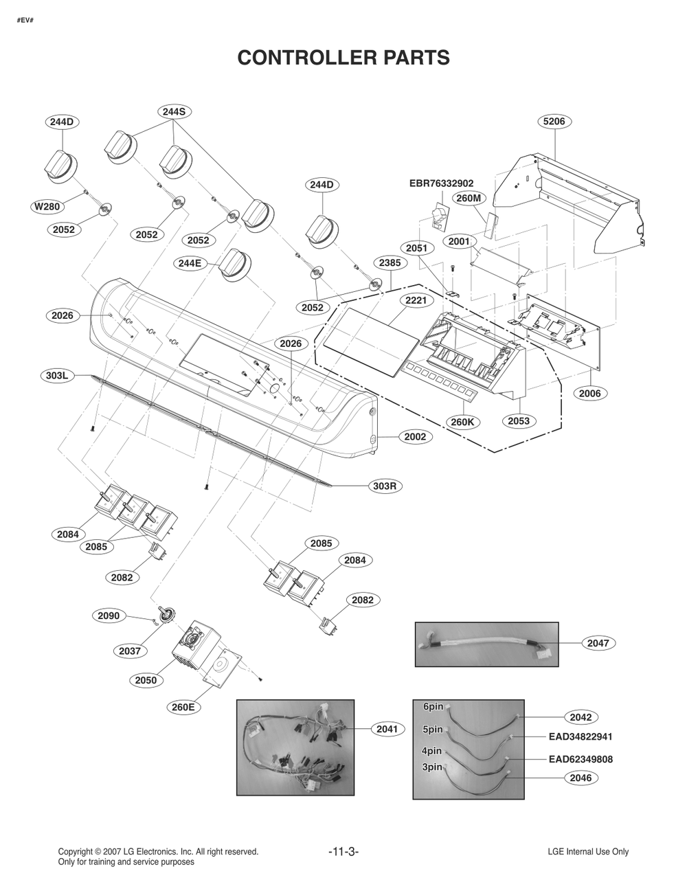 Controller Parts Diagram and Parts List for FS1775LS ABDLLGA LG Range