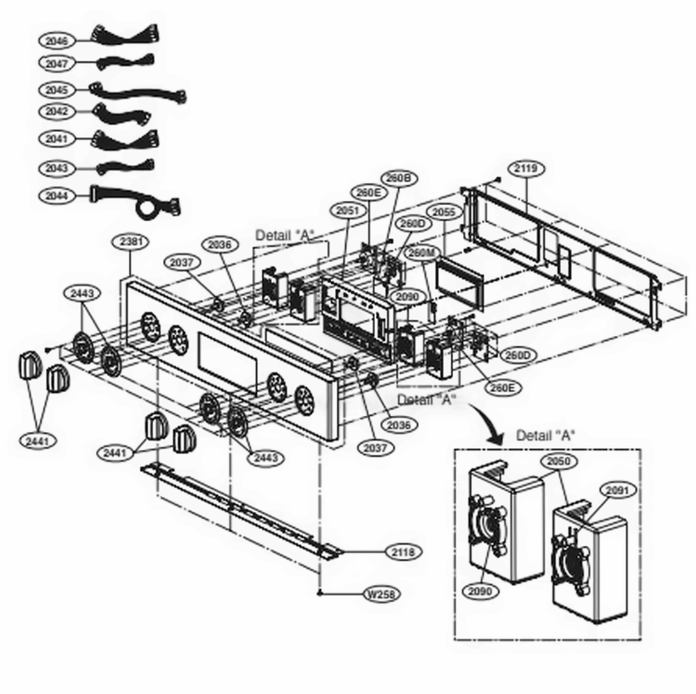Controller Parts Diagram and Parts List for LSWD309BD ABDLSTD LG Range