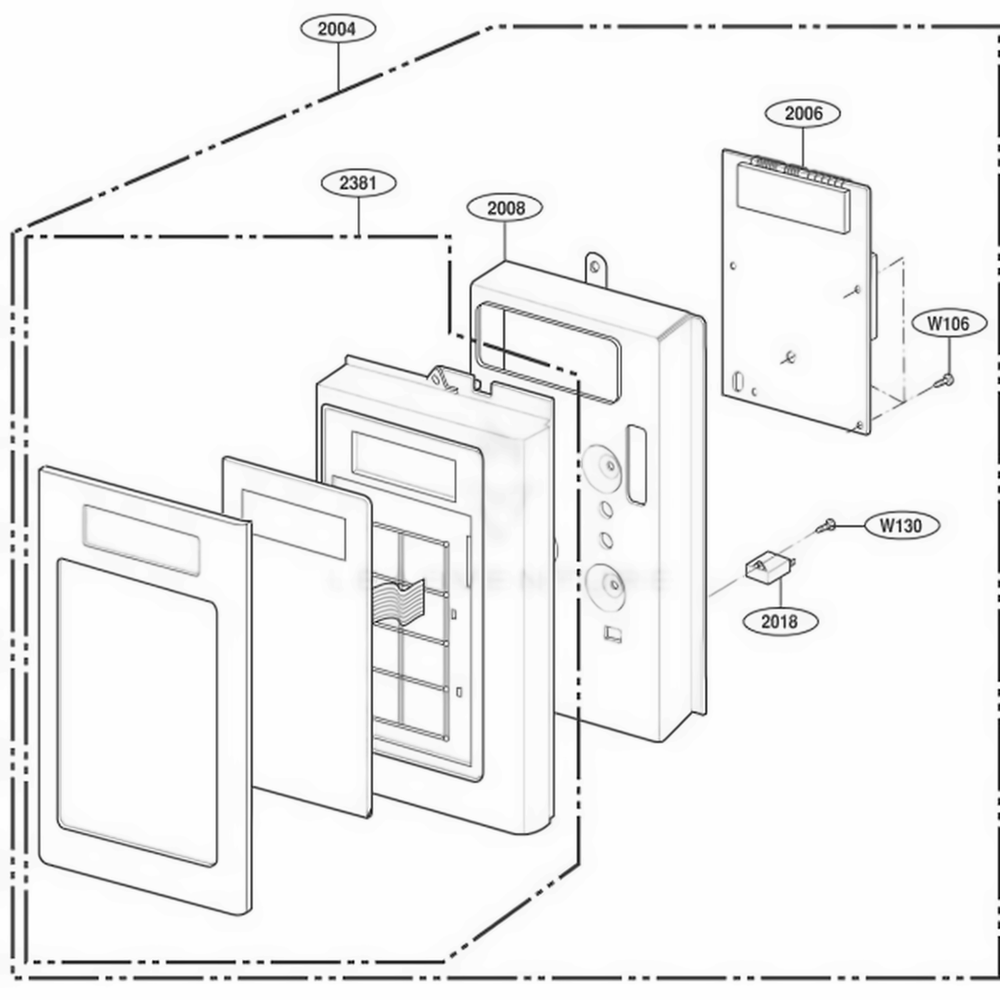 Controller Parts 2 Diagram and Parts List for JVM1640AH AALEGEU LG Range