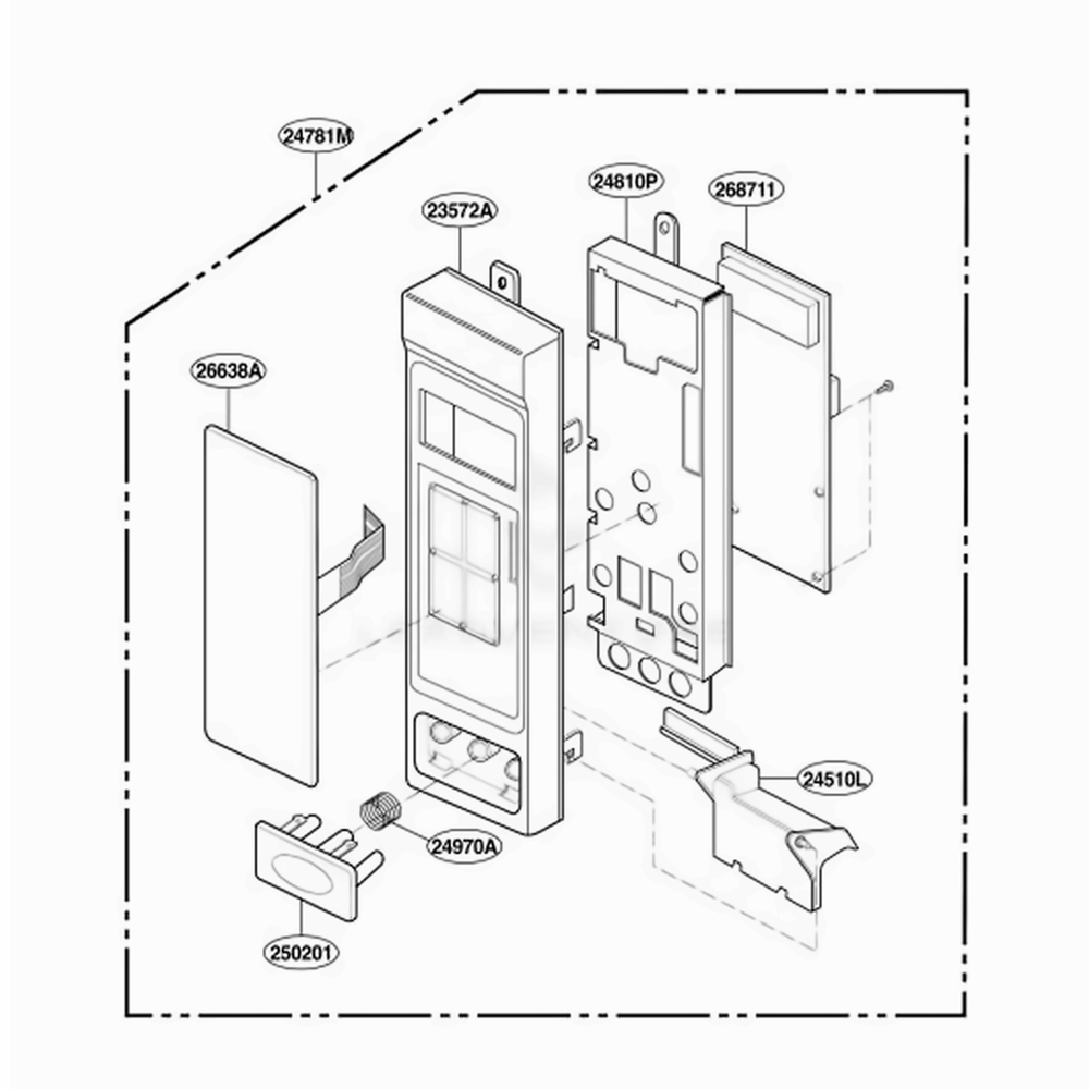 Controller Parts Diagram and Parts List for MV1304W WHEGSE LG Wall Oven