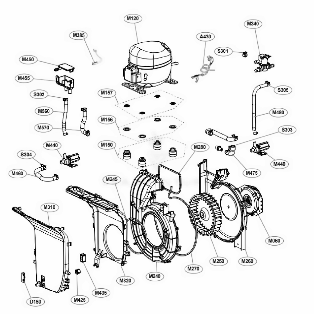 Main 6 Diagram and Parts List for S5BBG ALBEEUS LG Dryer