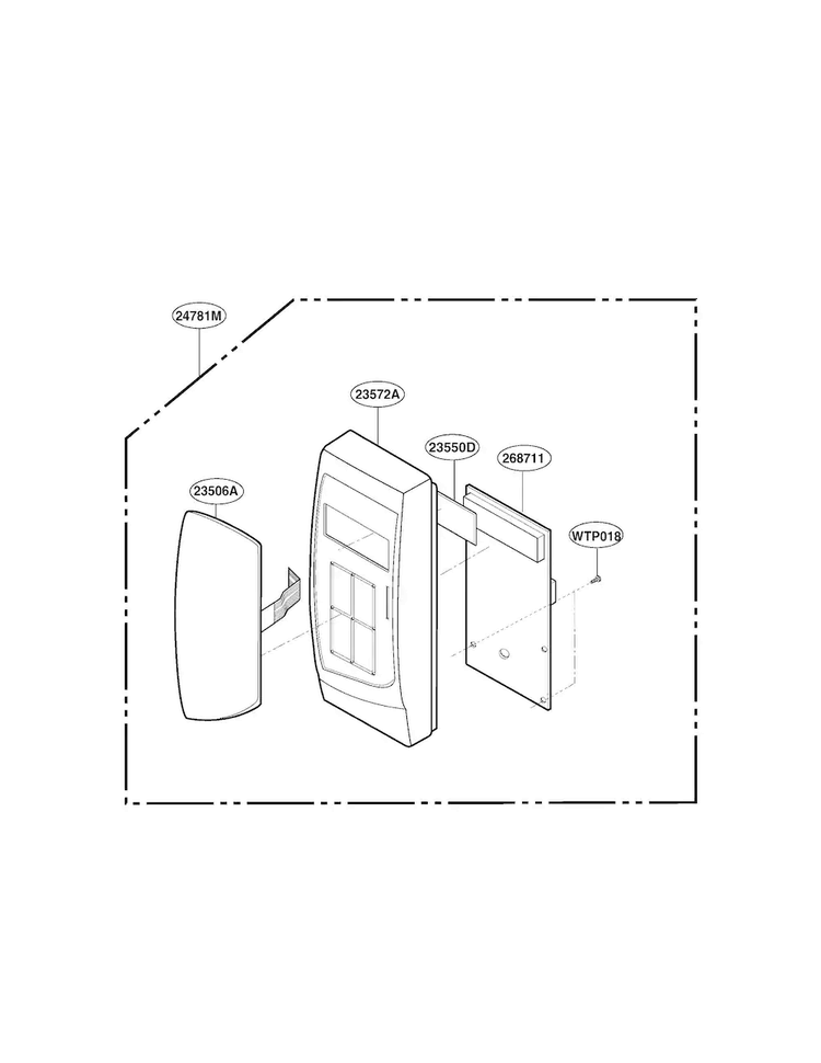 Control Panel Parts Diagram and Parts List for MA-1011W  LG Microwave