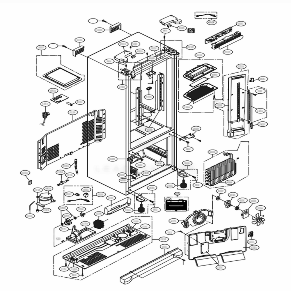 Case Parts Diagram and Parts List for LFC21776D ASBCNA0 LG Refrigerator