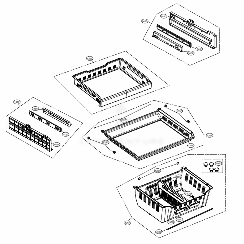 Freezer Parts Diagram and Parts List for LMXS30776S ASTCNA0 LG Refrigerator