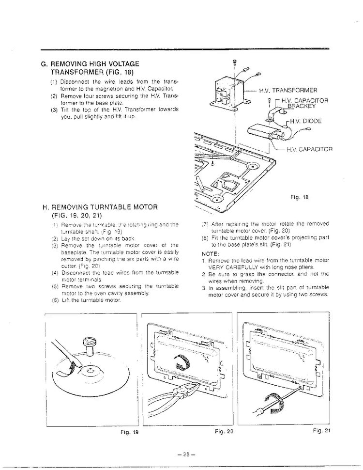 Disassy/replacement Procedure Page 3 Diagram and Parts List for MH-1355M  LG Microwave