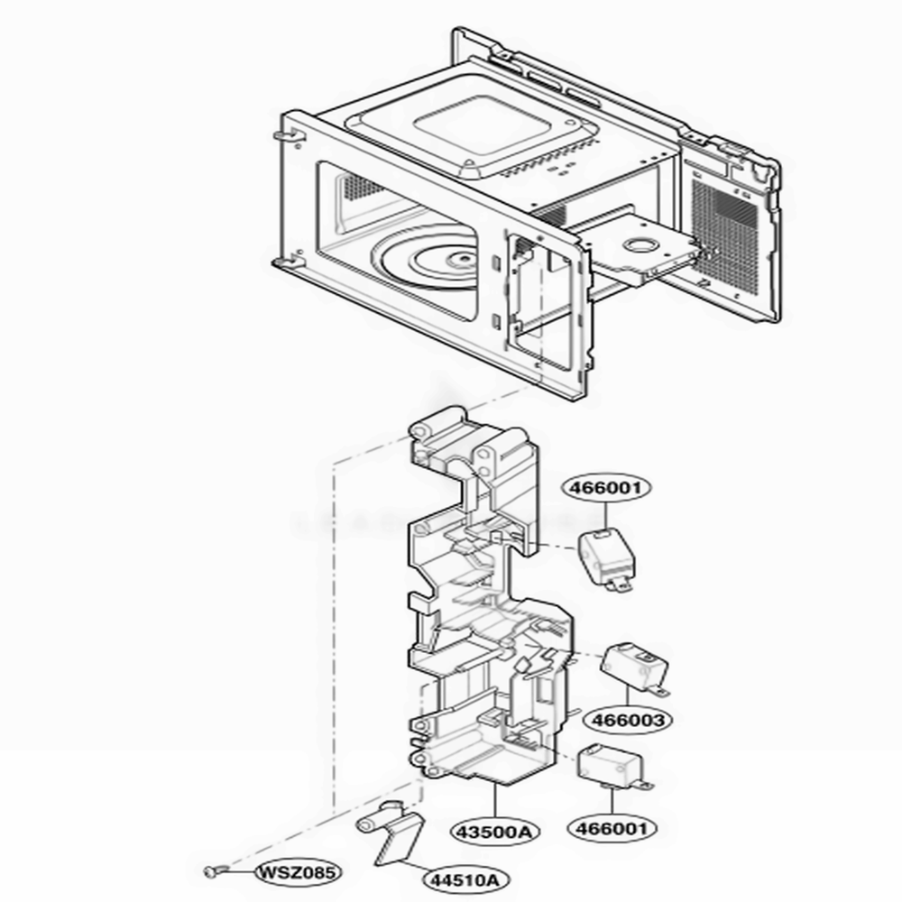 Latch Board Parts Diagram and Parts List for MT4078SPB CB1EWRP LG Range