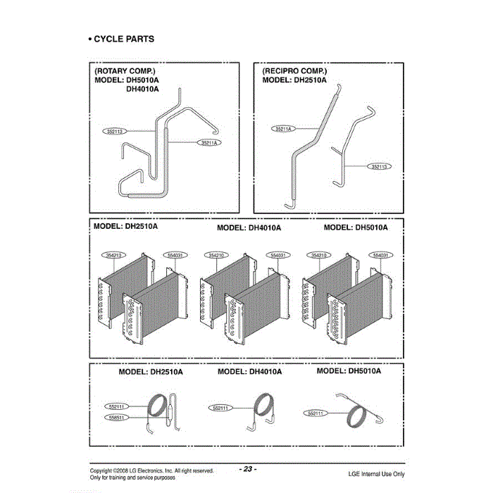 Section 3 Diagram and Parts List for DH5010A WYCWMT LG Dehumidifier