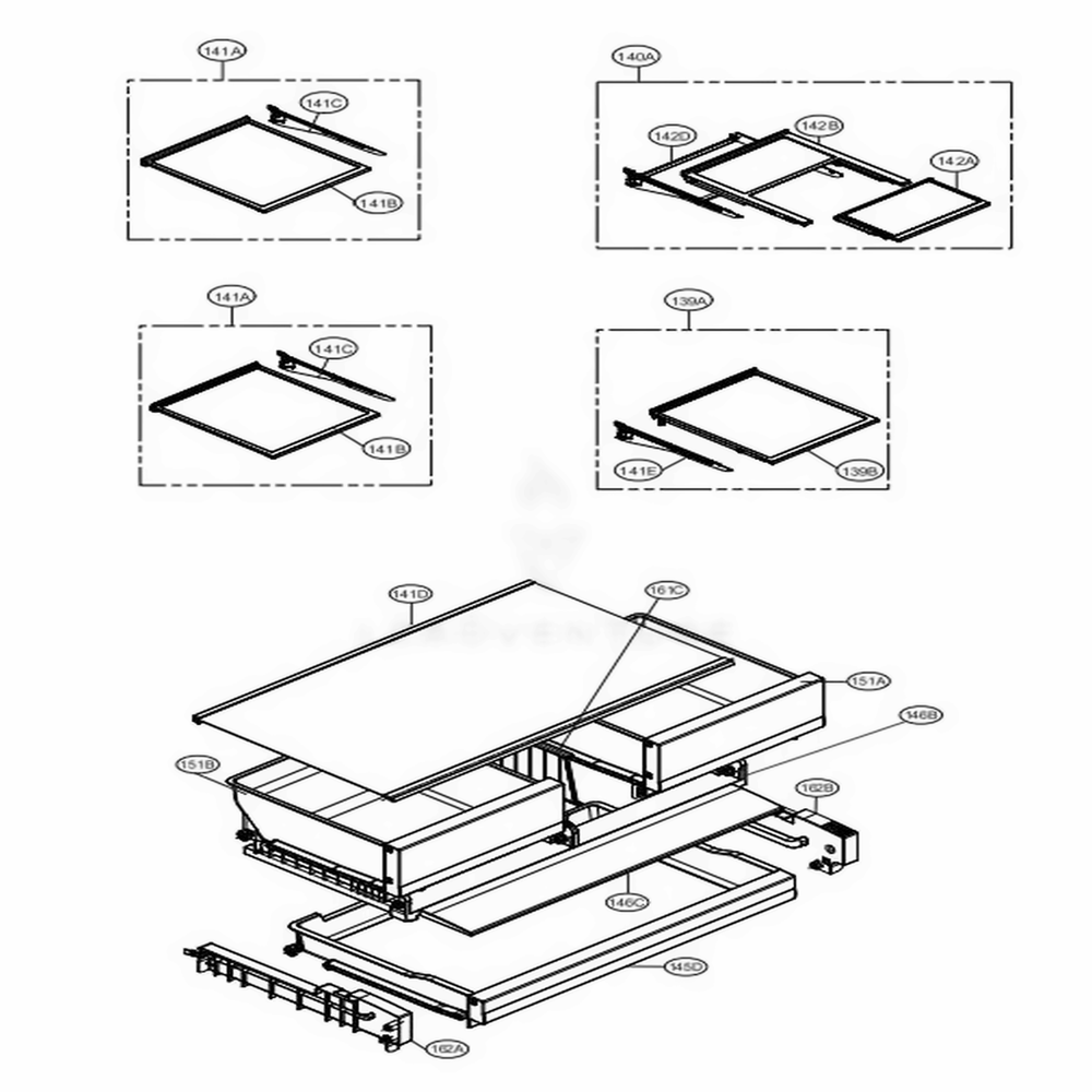 Refrigerator Parts Diagram and Parts List for LFXS28566M AMTCNA0 LG Refrigerator