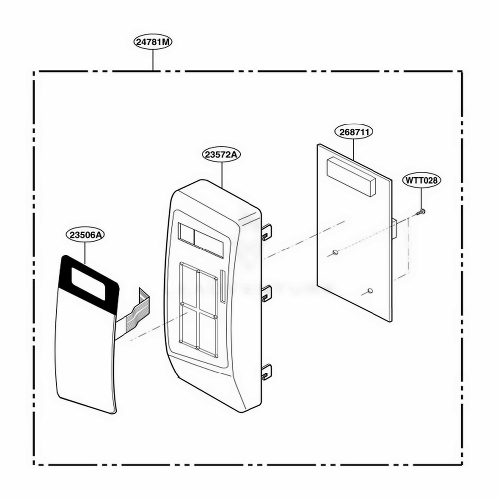 Control Panel Parts Diagram and Parts List for MC696W KWHEMCF LG Wall Oven