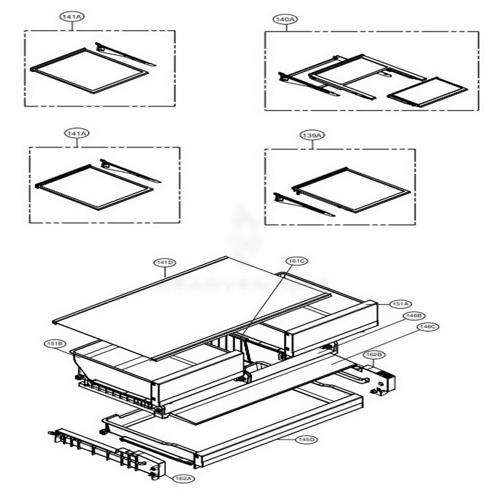 Refrigerator Parts Diagram and Parts List for LFXS28566D ASBCNA2 LG Refrigerator