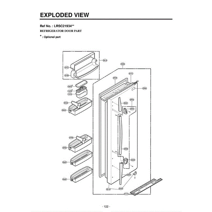 Section 4 Diagram and Parts List for LRSC21934SW ASWCLGA LG Refrigerator