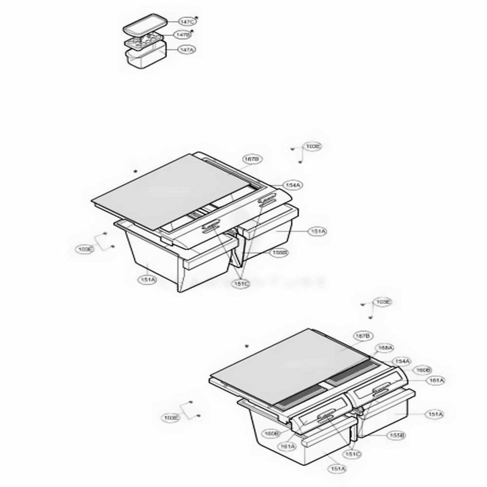 Refrigerator Parts 3 Diagram and Parts List for LRDC20731WW ASWCLGY LG Refrigerator