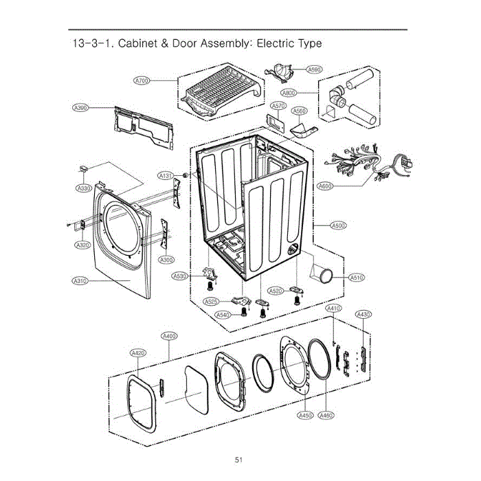 Section 2 Diagram and Parts List for DLEX3001R ACREEUS LG Dryer