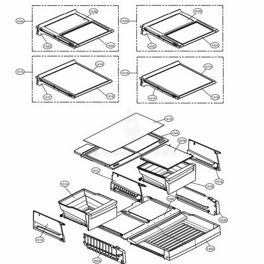Refrigerator Parts Diagram and Parts List for 74015 ANSCSE0 LG Refrigerator