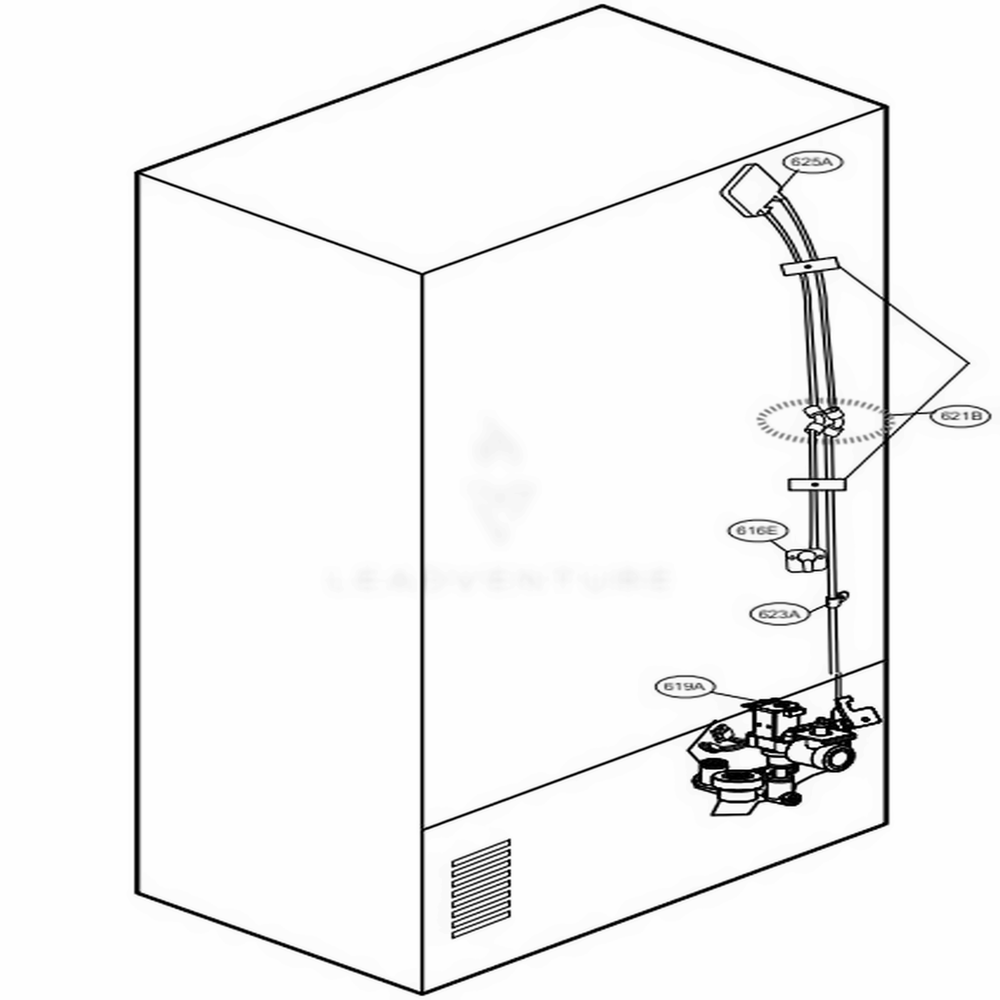 Valve And Water Tube Parts Diagram and Parts List for 74013 ASTCSE1 LG Refrigerator