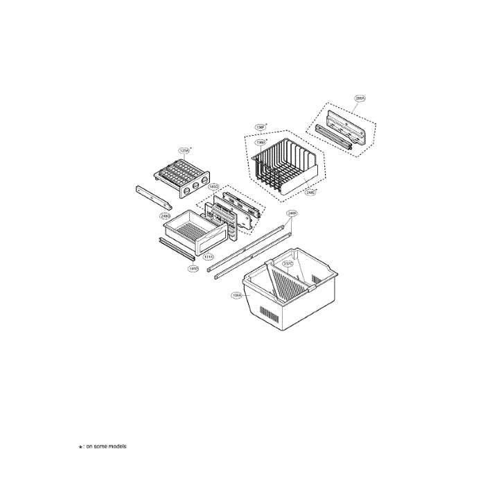 Freezer Diagram and Parts List for LRDC22743SW  LG Refrigerator