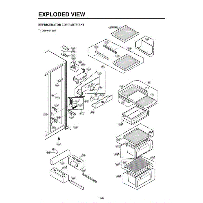 Section 3 Diagram and Parts List for LRSC21935TT ATICLGB LG Refrigerator