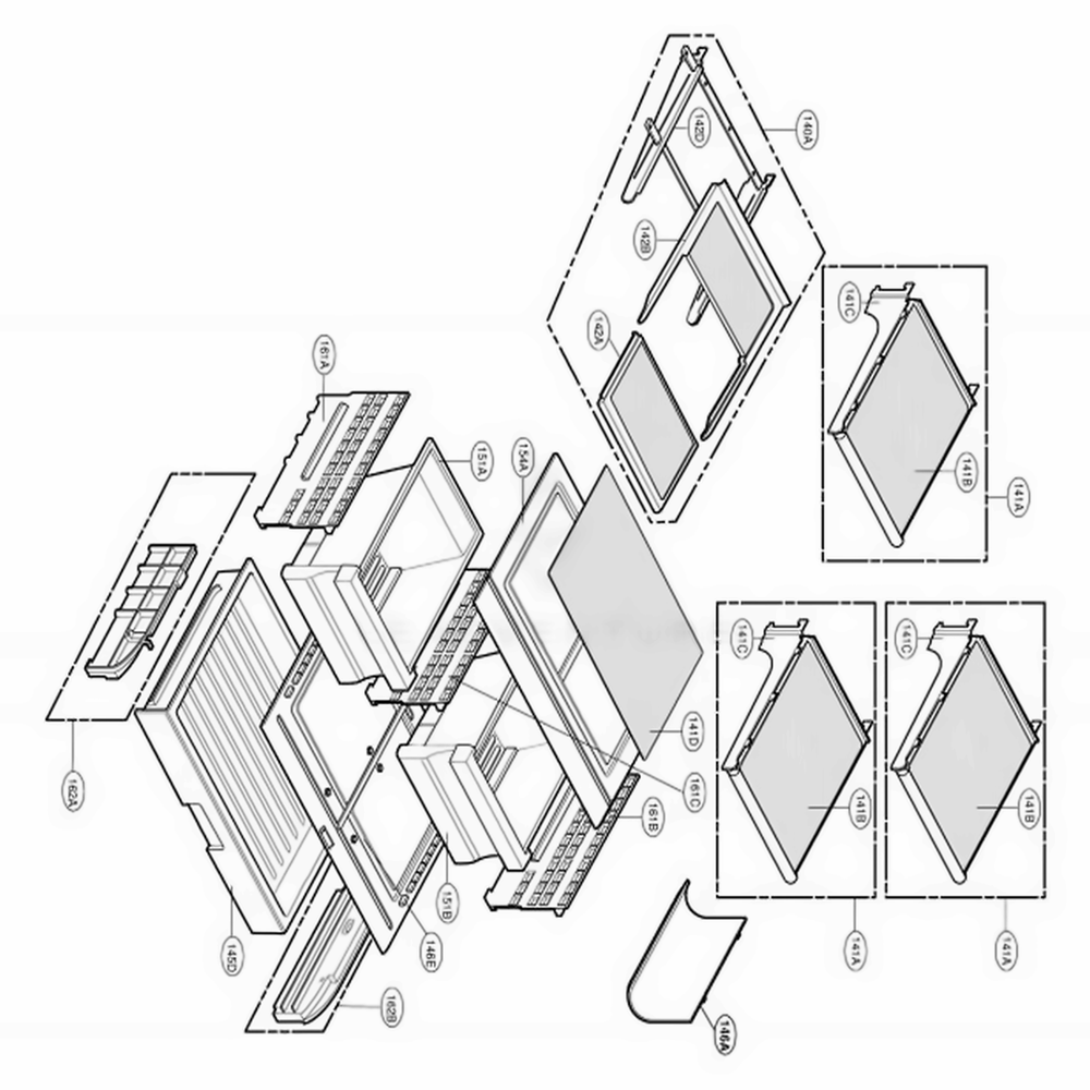 Refrigerator Parts Diagram and Parts List for 79763 ASTCSEC LG Refrigerator