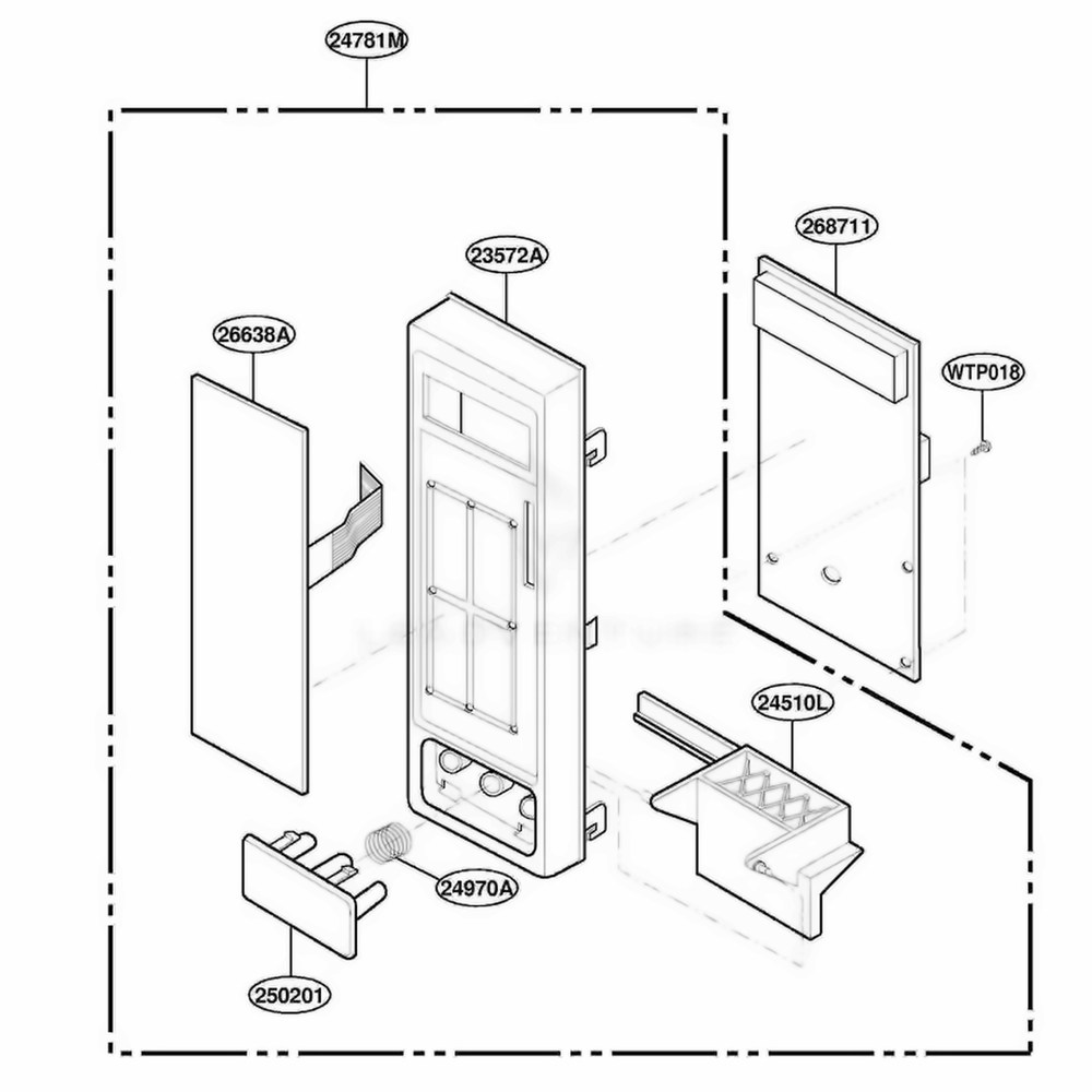 Controller Parts Diagram and Parts List for 86910 MWESEC LG Range