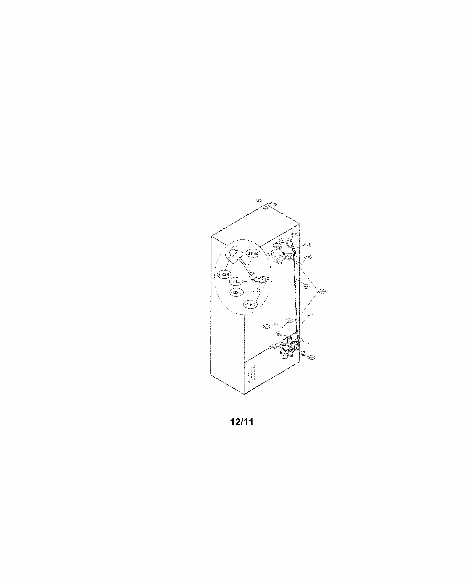 Valve And Water Tube Parts Diagram and Parts List for 79572034111  Kenmore Refrigerator