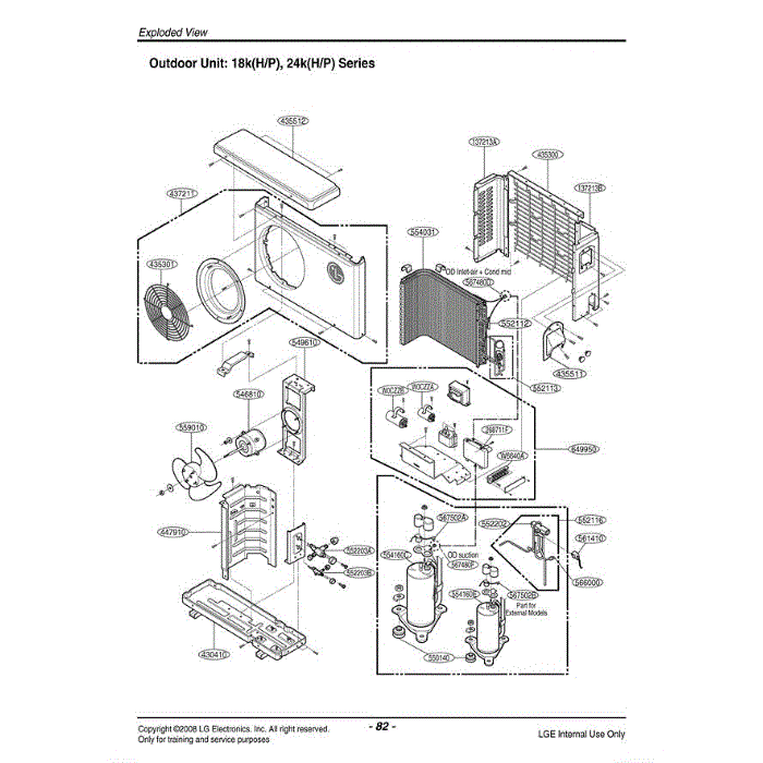 Section 2 Diagram and Parts List for LS180HE AWHAEUS LG Air Conditioner