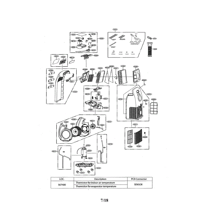 Air Conditioner Diagram and Parts List for LP1215GXR 00 LG Air Conditioner