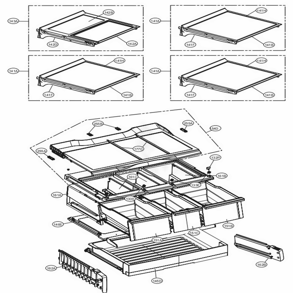 Refrigerator Parts Diagram and Parts List for LFXS30766S ASTCNA2 LG Refrigerator