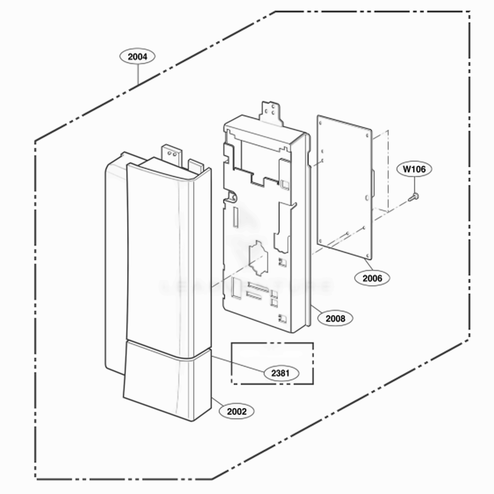 Controller Parts 2 Diagram and Parts List for 63763 ASBESEA LG Range