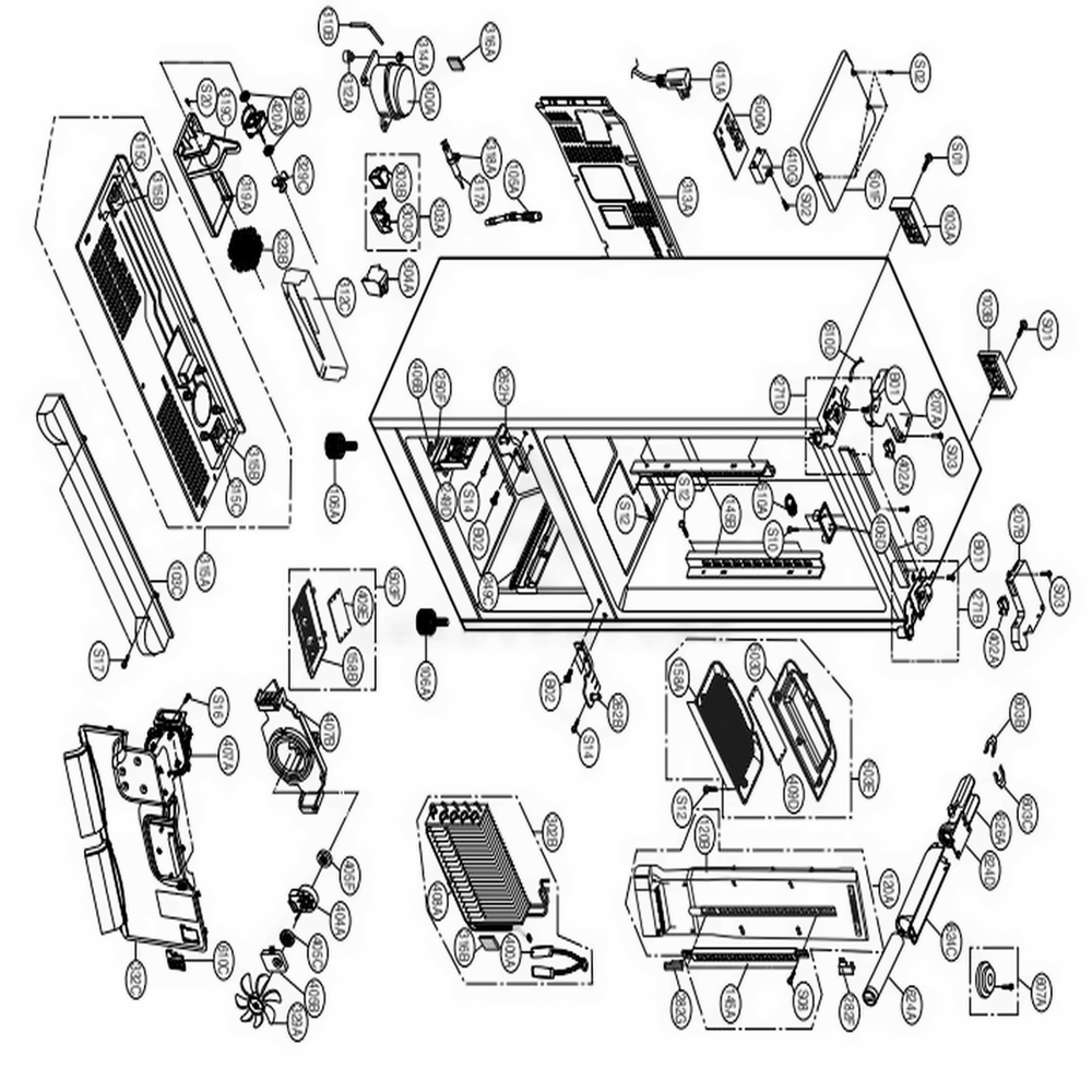 Case Parts Diagram and Parts List for 79759 AWB5SER LG Refrigerator