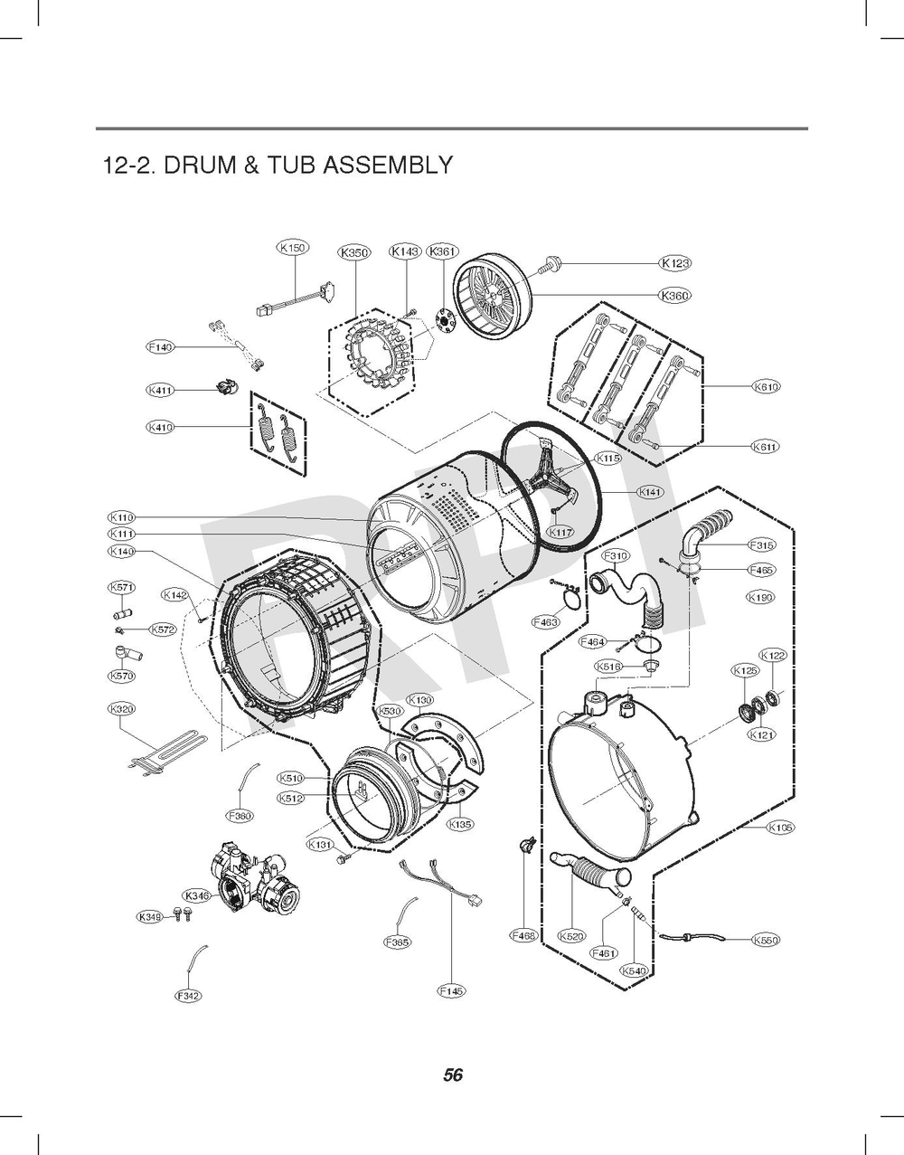 Diagram 2 Diagram and Parts List for GCWM1069QS7  LG Washer Dryer Combo