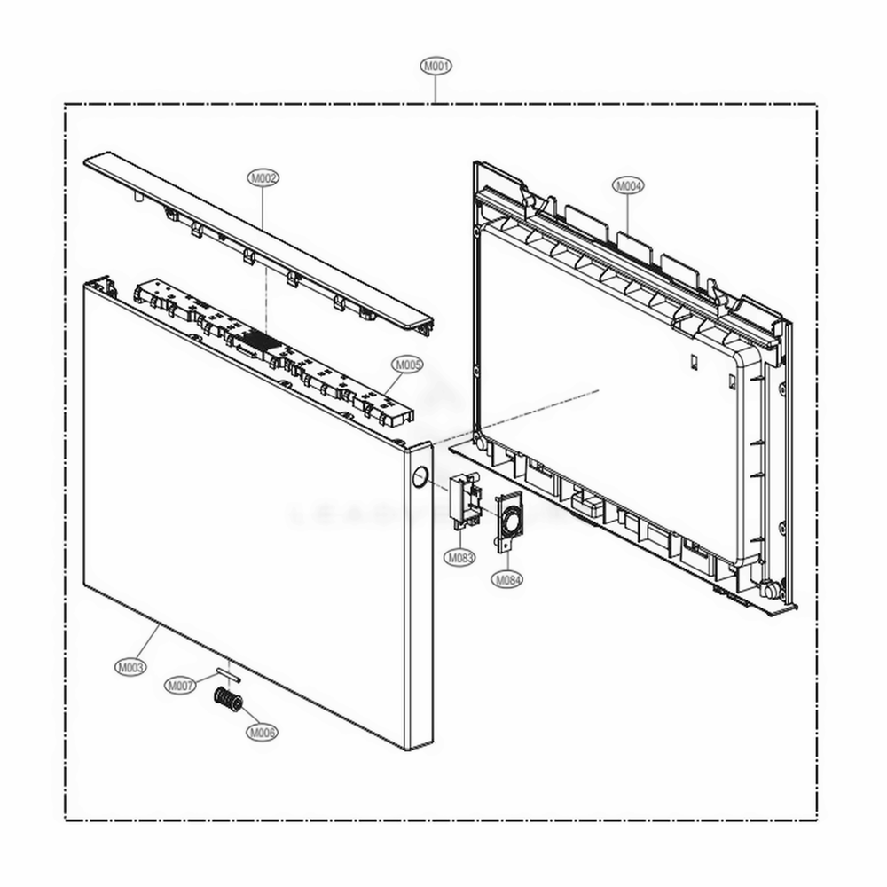 Drawer Assembly 1 Diagram and Parts List for LUWD1CW ABWEEUS LG Laundry Accessories