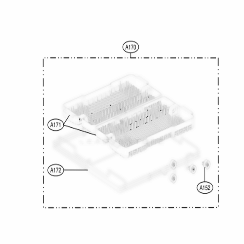 Cutlery Rack Assembly Diagram and Parts List for LSDF9962ST ASTEEUS LG Dishwasher
