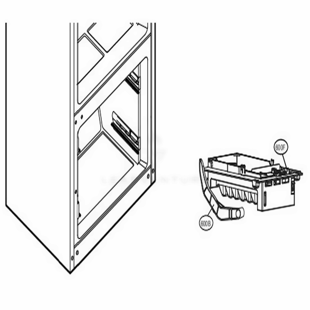 Ice Maker And Ice Bin Parts Diagram and Parts List for LFCS31626S ASTCNA1 LG Refrigerator