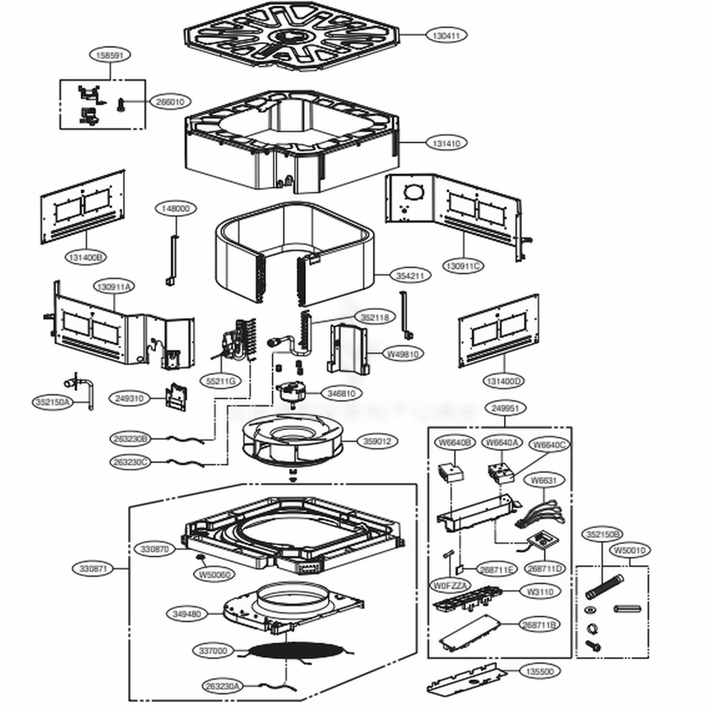 Tn, Tp High Efficiency Diagram and Parts List for ARNU183TNAA ANWALUS LG Air Conditioner
