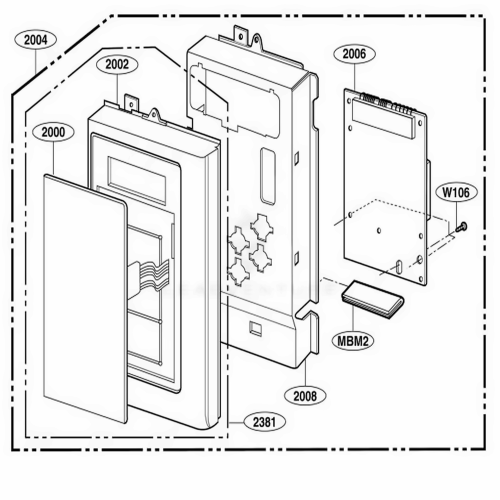 Controller Parts Diagram and Parts List for 80414 CBSESEA LG Range