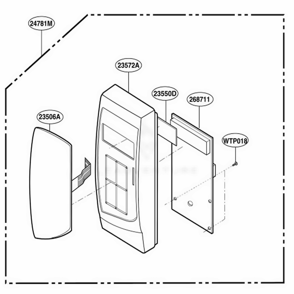 Control Panel Parts Diagram and Parts List for MA1012W CWHEKMT LG Wall Oven