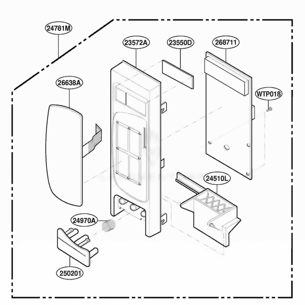 Controller Parts Diagram and Parts List for DMW10B SGEDOM LG Range