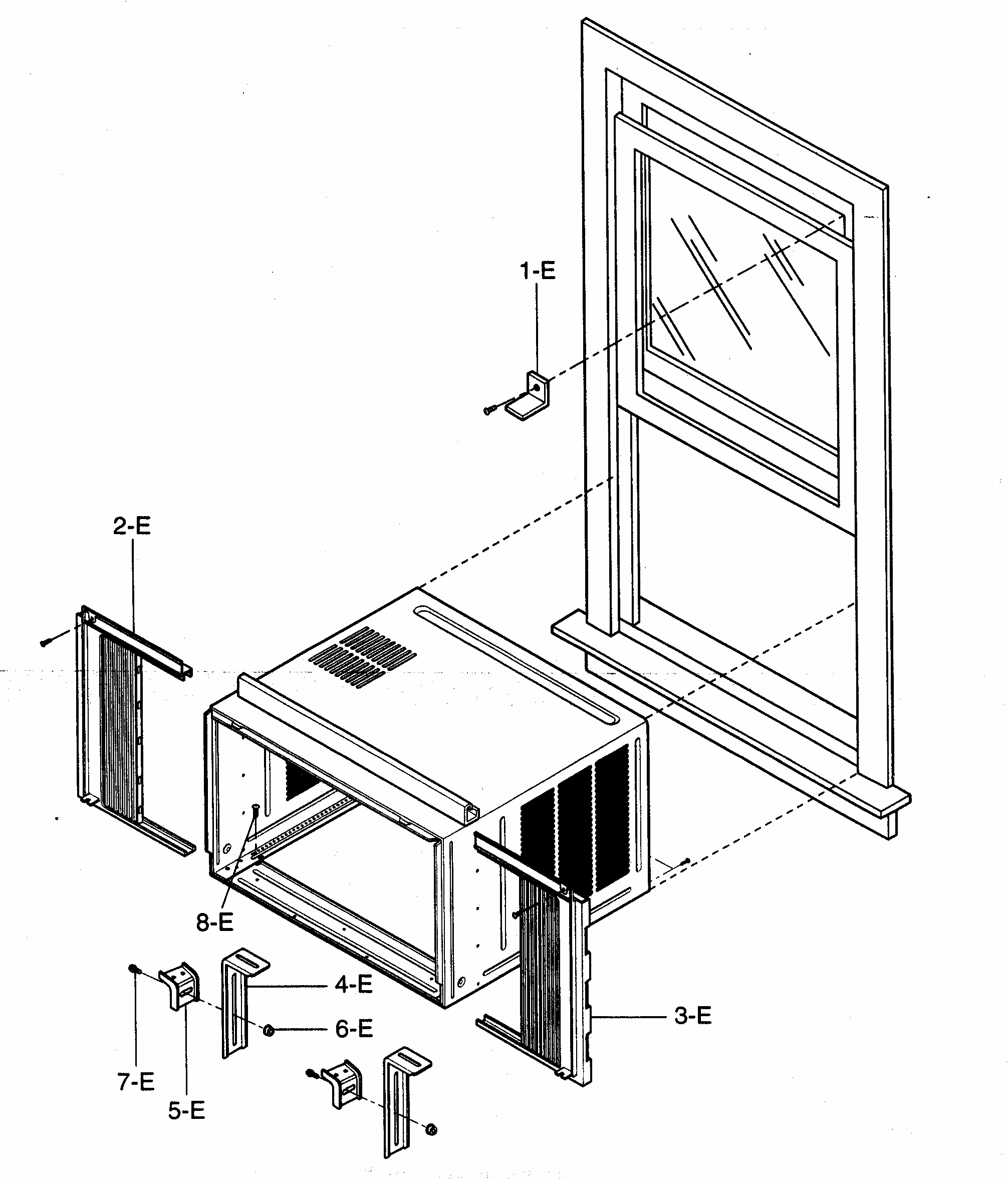 Installation Kit Assy Diagram and Parts List for 58075251500  Kenmore Air Conditioner