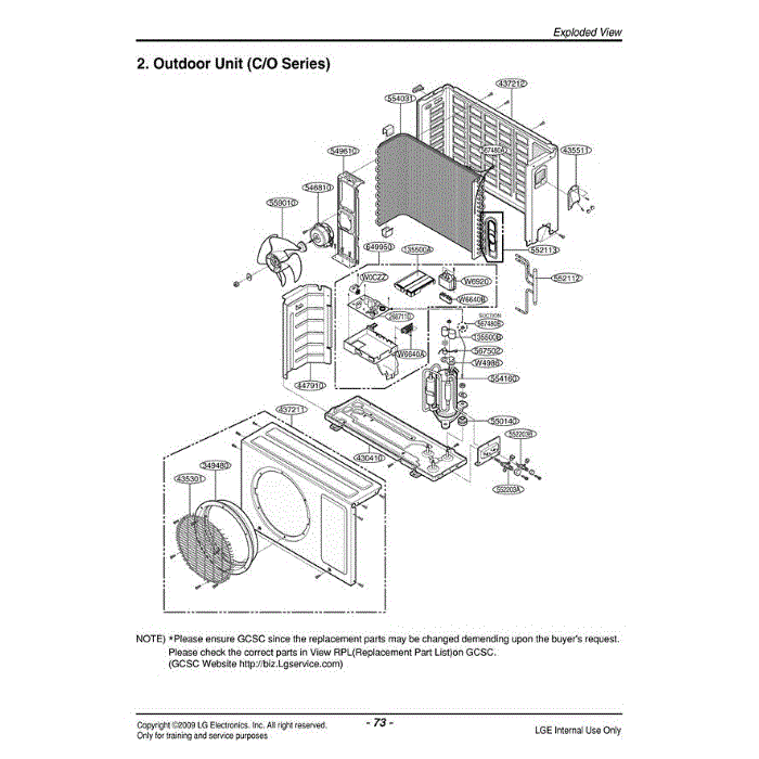 Section Diagram and Parts List for LA121CNPANCAEUS ANCAEUS LG Air Conditioner