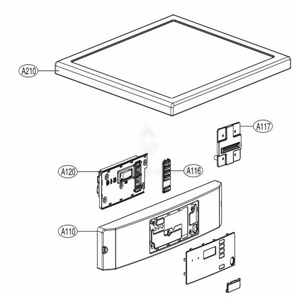 Control Panel And Plate Assembly - Card Type Diagram and Parts List for GDL1329CGS7 ASSEELC LG Dryer