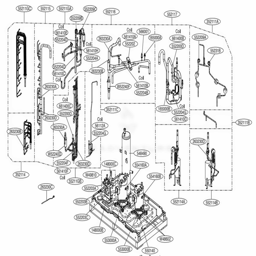 Main 3 Diagram and Parts List for ARUB145DTE4 AWGBLUS LG Air Conditioner