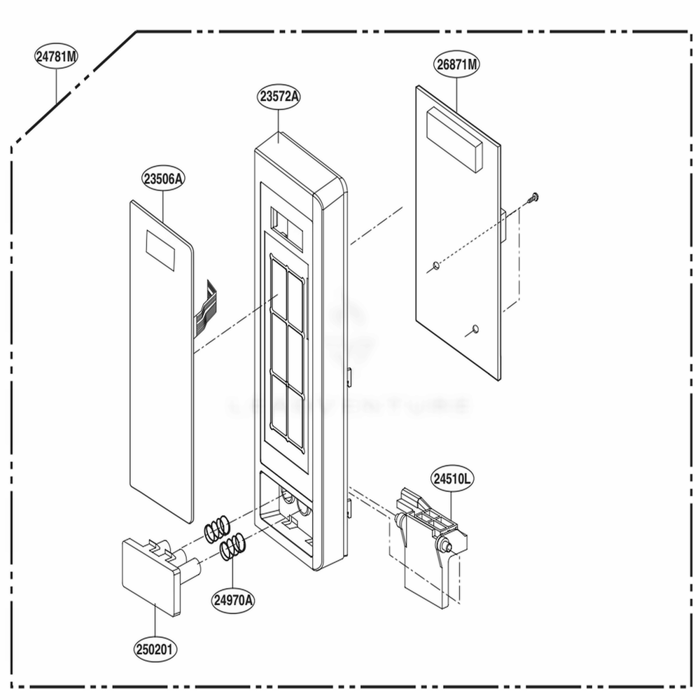 Control Panel Parts Diagram and Parts List for MS2042DB CBKQDTH LG Wall Oven