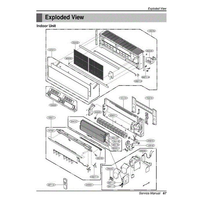 Section Diagram and Parts List for LAN121CNM ANCAEUS LG Air Conditioner