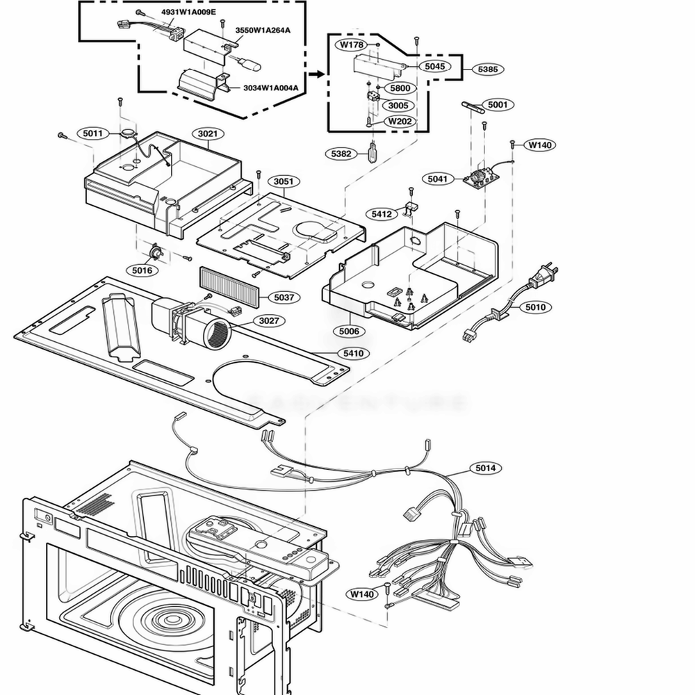 Interior Parts 2 Diagram and Parts List for DOTRC17SS ASBEDOM LG Range