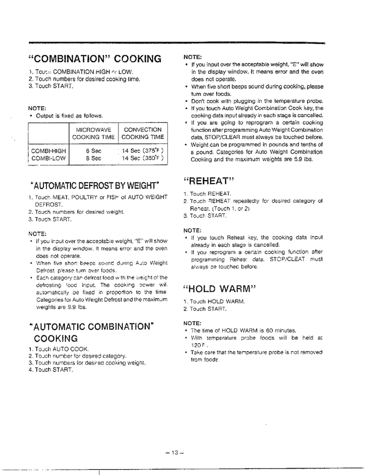 Operating Instructions Page 2 Diagram and Parts List for MH-1355M  LG Microwave