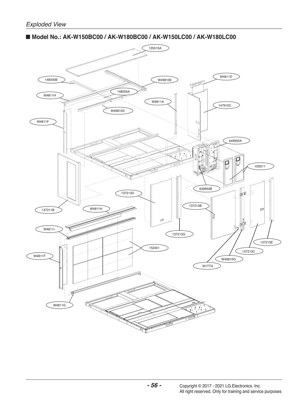 Diagram 2 Diagram and Parts List for AK-W150LC00 ADGBLCL LG Air Conditioner