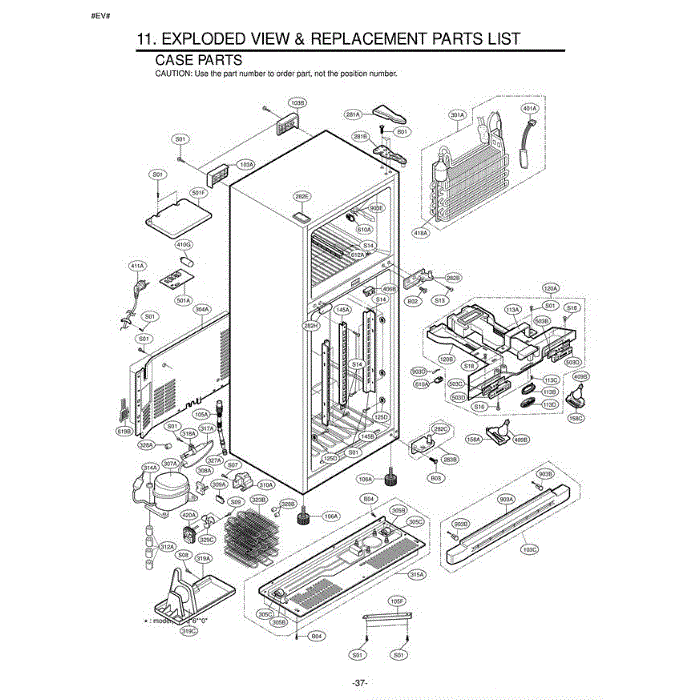 Section 6 Diagram and Parts List for 73959 AWBCSEA LG Refrigerator
